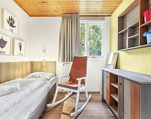 Plattegrond van Coldenhove 4-persoons babybungalow in Eerbeek, Veluwe, met indeling van kamers en voorzieningen.