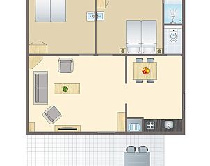 Coldenhove 4-persoons chalet in Eerbeek, Veluwe, Gelderland met veranda en omringd door natuur.