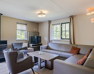 Terras van Coldenhove 8-persoons bungalow in Eerbeek, Veluwe. Buitenmeubilair en natuurlijke omgeving.