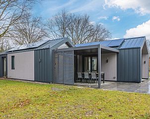 Achtertuin van de Vrijstaande woning in Sellingen, vakantiehuis in Zuidoost Groningen met terras.