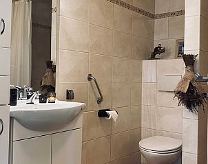 Badkamer met moderne voorzieningen in Vakantiehuis in Leveroy, Limburg.