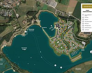 Plattegrond van het vakantiepark in Thorn, Midden Limburg, met de Vrijstaande woning als centraal punt.