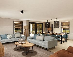 Ruime woonkamer en eetkamer in de Vrijstaande woning in Thorn, ideaal voor familievakanties in Midden Limburg.