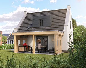 Terras van de Vrijstaande woning in Thorn, vakantiehuis in Limburg met moderne buitenkeuken.