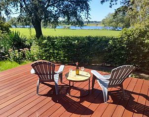 Geniet van het uitzicht vanaf het terras van Huisje in Well, een vakantiehuis in de serene natuur van Well, Noord Limburg.