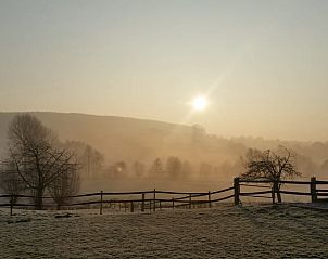 Morgennebel ber den Feldern beim Cottage in Epen, Ferienhaus in Sdlimburg.