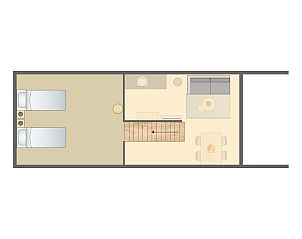 Moderne binnenruimte van 4-persoonslodge 4B3 in Someren met stijlvolle inrichting in De Peel, Noord Brabant.