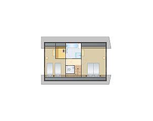 Modernes Wohnzimmer des 6-Bett-Bungalows 6ELZ in Someren, De Peel, mit offener Kche.