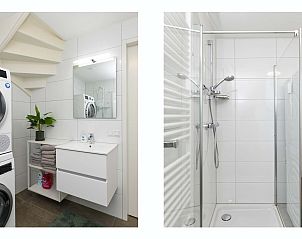 Badkamer met stijlvolle inrichting in vakantiewoning Someren, De Peel.