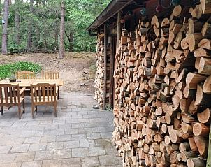 Gezellig terras bij Huisje in Helmond, vakantiehuis in De Peel, Noord Brabant, omringd door natuur.