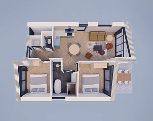 Plattegrond van Recreatiewoning, Bakel, toont ruimtelijke indeling en comfort.