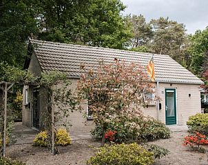 Vorderansicht von Cottage in Luyksgestel, Ferienhaus in den Kempen, Nordbrabant mit Garten.