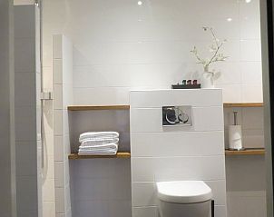 Modern bathroom in Cottage in Moergestel, vacation home in Heart of Brabant, North Brabant with sleek finish.
