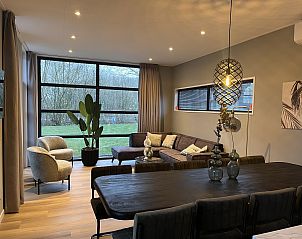 Stylish living room of Detached house in Kaatsheuvel, North Brabant overlooking green surroundings.