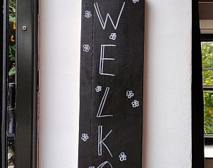 Welkomsbord in Huisje in Kaatsheuvel, charmante vakantiewoning in Noord Brabant.