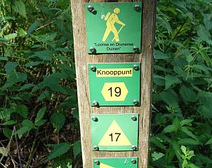 Wandelroute bord nabij Vakantiehuis in Loon op Zand, verken de Loonsche en Drunense Duinen in Hart van Brabant, Noord Brabant.