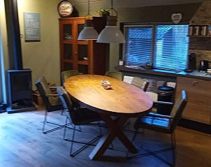 Vakantiehuis in Schaijk, Noordoost Brabant met een ruime eettafel en gezellige woonkamer.