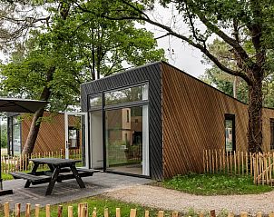Geniet van de rust bij Forest Cabin Kids 6 in Schaijk, Noord Brabant, een modern vakantiehuis omringd door weelderige natuur.