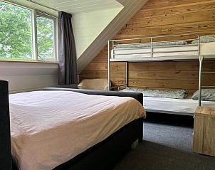Knusse slaapkamer met twee bedden in Huisje in Gemert, Noord Brabant, vakantieverblijf.