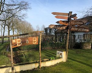 B&B bord met wegwijzers bij Huisje in Gemert, vakantiehuis in Noordoost Brabant, Noord Brabant.