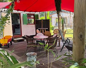 Tuin en natuur rondom de glamping lodge van Huisje in Sint Anthonis, Noordoost Brabant, met prachtig uitzicht.