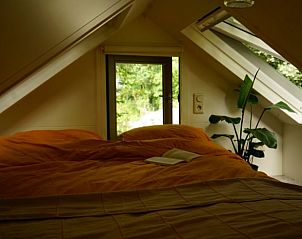Slaapkamer in vakantiehuisje in Reek met dakramen, geniet van de sterrenhemel in Noordoost Brabant.
