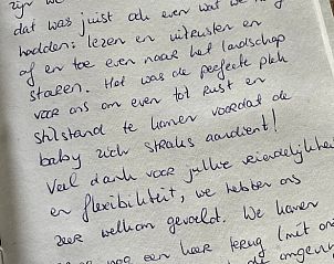 Handgeschreven notities van gasten in Vakantiehuisje in Gilze, West Brabant, Noord Brabant.