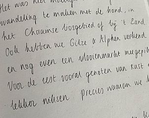 Handgeschreven notities van gasten in Vakantiehuis in Gilze, West Brabant, Noord Brabant.