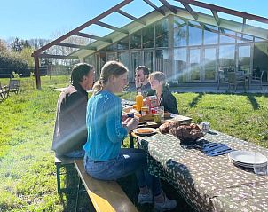 Gezellig ontbijt buiten bij Vakantiehuis in Gilze, West Brabant, met vrienden in Noord Brabant.