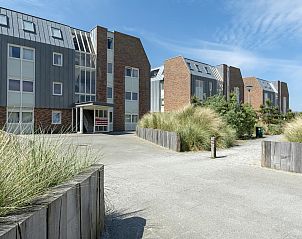 Blick vom Balkon der Duinerei A202 Groote Keeten, einer Ferienunterkunft an der Nordseekste in Callantsoog, Nordholland.