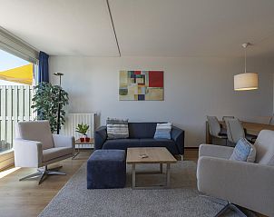 Comfortable sitting area in Duinerei C002 Groote Keeten vacation home in Callantsoog, North Sea coast, North Holland.