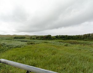 Wide views of green fields from Duinerei C103 Groote Keeten vacation home in Callantsoog, North Holland.