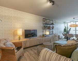 Stylish living room of Strandleven 006 Groote Keeten, vacation home on the North Sea coast, Callantsoog.