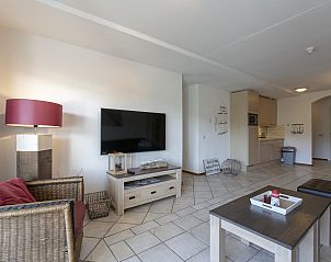 Cozy living room in Wijde Blick 211 Callantsoog vacation home, North Sea coast, North Holland.