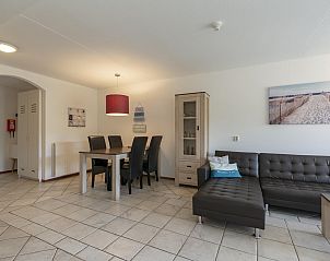 Spacious living room of Wijde Blick 211 Callantsoog vacation home, North Sea coast, North Holland.