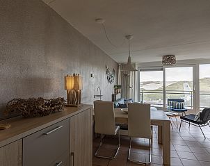 Bright living room of Wijde Blick 307 Callantsoog, vacation home on the North Sea coast, North Holland.