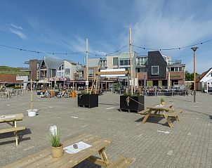 Cozy village square in Callantsoog near Wijde Blick 311, vacation home on the North Sea coast in North Holland.