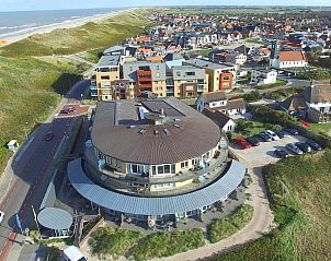 Aerial photo of Wijde Blick 208 Callantsoog, vacation home on the North Sea coast, North Holland.
