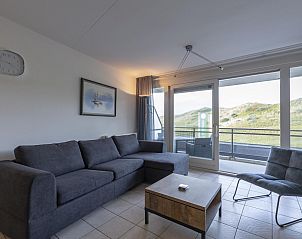 Comfortable sitting area in Wijde Blick 208 Callantsoog, vacation home on the North Sea coast, North Holland.