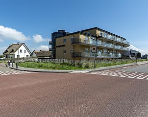 Exterior of Wijde Blick 208 Callantsoog, vacation home on the North Sea coast, North Holland.
