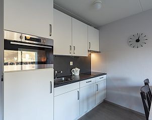 Modern kitchen in Beach Apartment 08 Callantsoog on the North Sea coast.