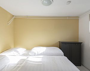 Bedroom with double bed in De Bunker Callantsoog, Callantsoog, North Sea coast, North Holland.