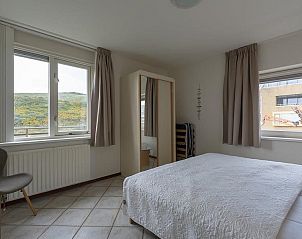Bedroom overlooking the dunes in Wijde Blick 212 Callantsoog, North Holland.