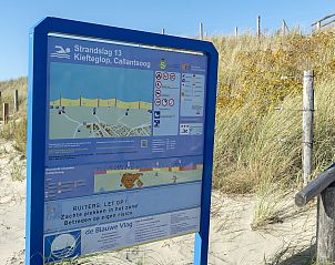 Information board at Callantsoog beach entrance, near Wijde Blick 212, vacation home in North Holland.