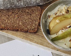 Refreshing water with mint and lemon on the terrace of Holiday home in Callantsoog, North Sea coast, North Holland.