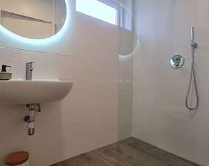 Modern bathroom in Holiday home in Callantsoog, North Sea coast, North Holland, with walk-in shower.