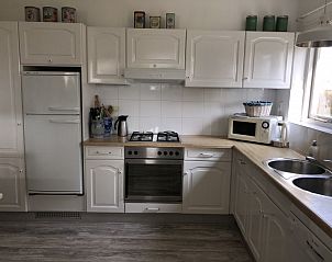 Modern kitchen in Duinroos Cottage, a vacation home in Egmond aan den Hoef on the North Sea coast, North Holland.