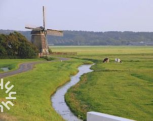 Luchtfoto van NH064, vakantiehuis in Burgerbrug, Noordzeekust, Noord-Holland met omringende natuur.