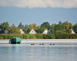 Pittoresk uitzicht op Stolp bungalows aan de IJsselmeerkust, Medemblik
