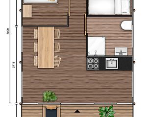 Unterkunft 461626 - Zelthaus IJsselmeerkust - De Bos Tent | 5 Pers. | Kachel